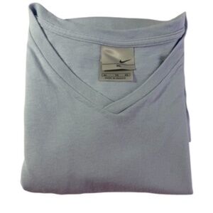 Nike Light Blue V-Neck Short Sleeve Tee-Shirt Size XL